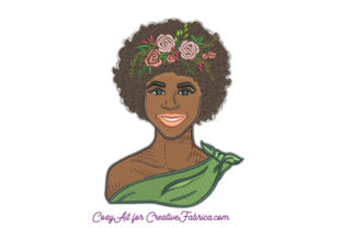 African American Woman with Flowers Embroidery Review