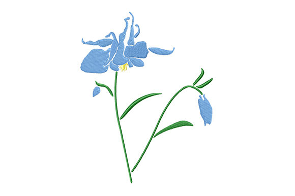 Blue Columbine Flower: A Thoughtful Embroidery Choice for Personalized Gifts