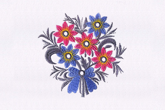 Bouquet Flowers Design Review for Real Embroidery Projects