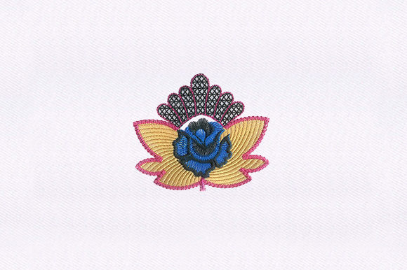 Crown Blue Flower Design: A Versatile Embroidery Choice for Etsy Sellers