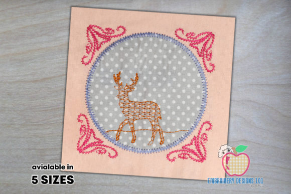 Cute Baby Deer and Flowers Frame Embroidery Review