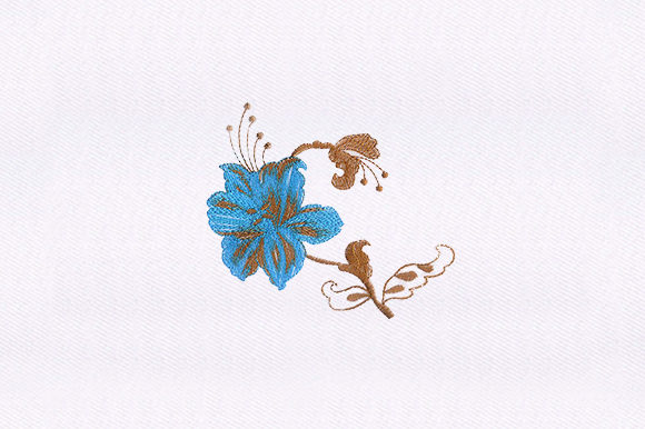 Cyan Flower Design: A Fresh Embroidery Choice for Boutique Apparel