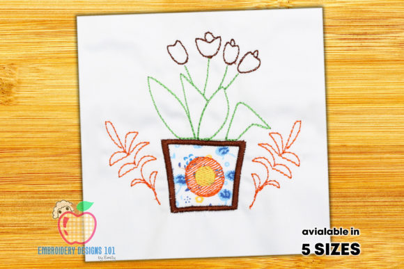 Designed Pot of Flowers: A Practical Embroidery Design Review