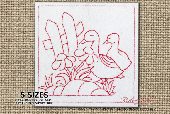 Duck and Flower: A Fresh Embroidery Design for Cozy Apparel