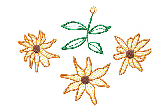 Fire Daisies: A Versatile Embroidery Design for Small Business Branding