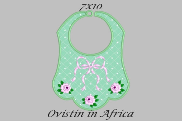 Green Cute Adorable Baby Bib with Roses Small Review