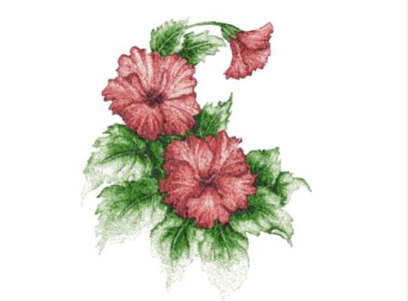 Hibiscus: A Vintage-Inspired Embroidery Design for Craft Fair Appeal