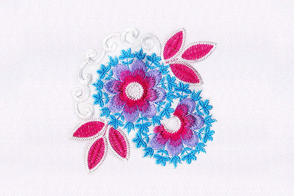 Pink Purple Flowers Design Review for Real Embroidery Projects