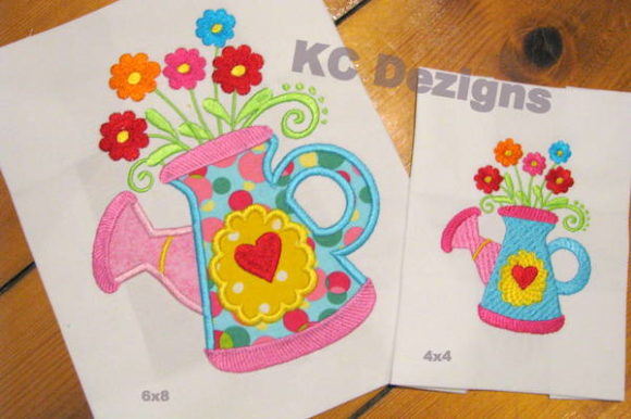Spring Can with Flowers Applique: A Fresh Touch for Seasonal Embroidery